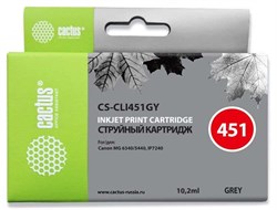 Струйный картридж Cactus CS-CLI451GY (CLI-451GY) серый для Canon Pixma iP8740, MG6340, MG6640, MG7140, MG7540 (10,2 мл) - фото 11915