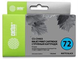 Струйный картридж Cactus CS-C9403 (HP 72) черный для HP DesignJet SD Pro MFP, T610, T620, T770, T790, T1100, T1100 MFP, T1100ps, T1120, T1120hd, T1120sd, T1200, T1200hd, T1200ps, T1300, T2300 eMFP, T2300ps eMFP (130 мл) - фото 14591