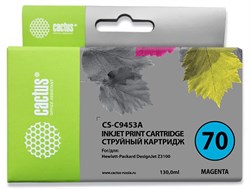 Струйный картридж Cactus CS-C9453A (HP 70) пурпурный для HP DesignJet Z2100, Z2100gp, Z3100, Z3100gp, Z3100ps gp, Z3200, Z3200ps, Z5200, Z5400 ePrinter, Z5400ps PostScript (130 мл) - фото 14612