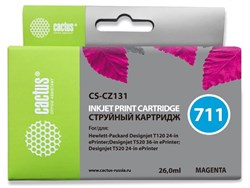 Струйный картридж Cactus CS-CZ131 (HP 711) пурпурный увеличенной емкости для HP DesignJet T120, T520 A0, T520 A1 (26 мл) - фото 14657