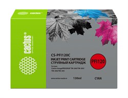 Струйный картридж Cactus CS-PFI120C голубой для Canon imagePrograf TM-200, TM-205, TM-300, TM-305 (130 мл) - фото 15279