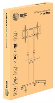 Стойка для телевизора Cactus CS-ST04H черный, 32"-70" напольный, мобильный (макс. 45 кг) - фото 16247