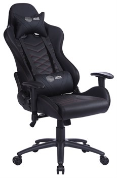 Кресло игровое Cactus CS-CHR-0099BLR цвет: черно-красный, RGB подсветка, обивка: эко.кожа, крестовина: металл пластик черный - фото 17289