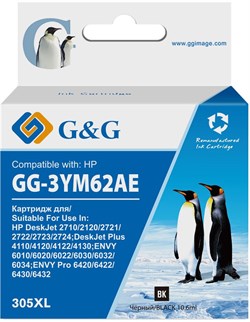 Струйный картридж G&G GG-3YM62AE (HP 305XL) черный для HP DeskJet 2320, 2710, 2720 (10,6 мл) - фото 19433