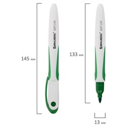 Маркеры стираемые для белой доски набор 4 цвета, Brauberg "Soft lite", 3 мм, резиновая вставка - фото 20690