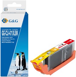 Струйный картридж G&G GG-CLI-471XLBK (CLI-471XLBk) фото черный для Canon TS5040, MG5740, MG6840, MG7740 (10.8 мл) - фото 21399