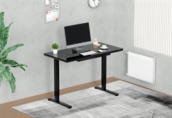 Стол Cactus CS-EGD-BBK столешница стекло черный, каркас черный, столешница 120x60 см - фото 21871