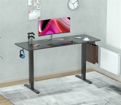 Стол для компьютера Cactus CS-EDL-BBK столешница ДСП черный каркас черный, столешница 160x60 см - фото 22203