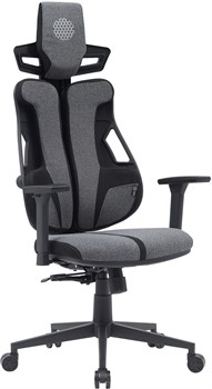 Кресло Cactus CS-CHR-DUO-GYBK серый/черный с подголов. крестов. сталь - фото 22253