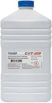 Тонер Cet CE28-K CET111072K500 черный бутылка 500гр. для принтера KONICA MINOLTA Bizhub C258/308/368/227i/257i - фото 23239