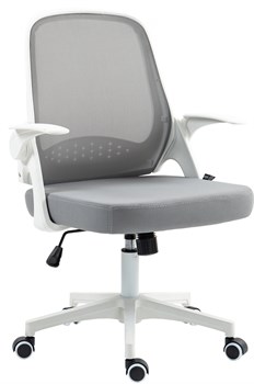 Кресло Cactus CS-WMC212-GY белый/серый сетка/ткань низк.спин. крестов. пластик пластик белый - фото 23940