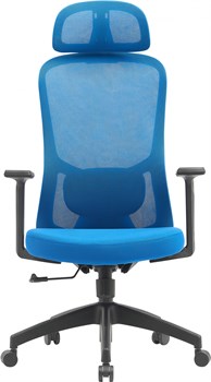 Кресло Cactus CS-MC515-BL темно-синий сиденье темно-синий сетка/ткань с подголов. крестов. пластик пластик черный - фото 24033