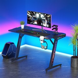 Стол игровой Cactus CS-GTZ-BK-RGB столешница ДСП черный каркас черный, столешница 120x60 см - фото 24063