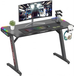 Стол игровой Cactus CS-GTZ-BK-RGB столешница ДСП черный каркас черный, столешница 120x60 см - фото 24064