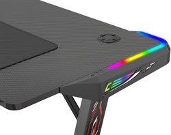 Стол игровой Cactus CS-GTZ-BK-RGB столешница ДСП черный каркас черный, столешница 120x60 см - фото 24066