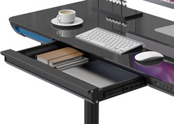 Стол для компьютера Cactus CS-EGD-BK-LED столешница закаленное стекло черный каркас черный, столешница 120x60 см - фото 24176