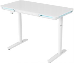 Стол для компьютера Cactus CS-EGD-WT-LED столешница закаленное стекло белый каркас белый, столешница 120x60 см - фото 24193