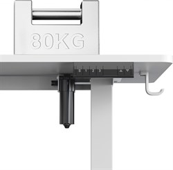 Стол для компьютера Cactus CS-EDXL-WWT угловой подъёмный столешница МДФ белый каркас белый , длины сторон 140 и 160 см, глубина 60 см - фото 24228