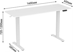 Стол для компьютера Cactus CS-EDL-WWT столешница ДСП белый, каркас белый, столешница 160x60 см - фото 24237