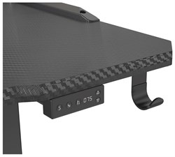 Стол Cactus CS-ED-GBK столешница МДФ карбон каркас черный, столешница 120x60 см - фото 24266