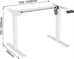 Подстолье Cactus CS-EDF-WT каркас белый, возможные размеры столешницы: ширина 110-160 см, глубина 60-80 см - фото 24269