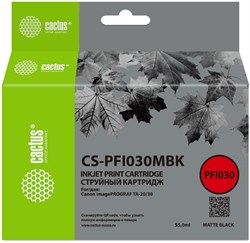 Струйный картридж Cactus CS-PFI030MBK (PFI-030MBK) черный матовый для Canon imagePROGRAF TA-20, 30 (55 мл) - фото 24542