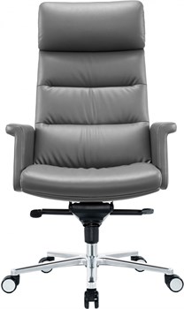 Кресло руководителя Cactus CS-LGR-DUBLIN темно-серый сиденье темно-серый кожа крестов. алюминий - фото 24606