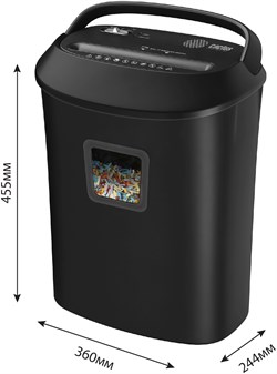 Шредер Cactus CS-SH-P8  черный (секр.P-4) фрагменты 12лист. 25лтр. скрепки скобы пл.карты CD - фото 24894