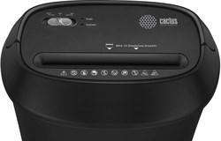 Шредер Cactus CS-SH-P8  черный (секр.P-4) фрагменты 12лист. 25лтр. скрепки скобы пл.карты CD - фото 24895