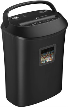 Шредер Cactus CS-SH-P8  черный (секр.P-4) фрагменты 12лист. 25лтр. скрепки скобы пл.карты CD - фото 24897