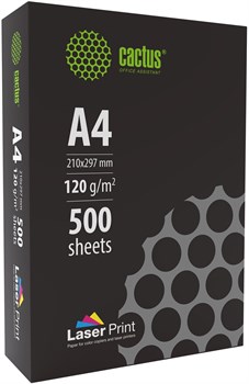 Бумага Cactus CS-LPA4120500 A4/120г/м2/500л./белый CIE170% для лазерной печати - фото 25246