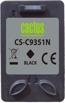 Струйный картридж Cactus CS-C9351CN черный (20мл) для HP D1468, D1520, D1420, D1560, D1530, D1341, D1320, D1312, D1455, D2330, D2430, D1430, D2460, D2445, D1360, D1460, D1415, D1568, D2345, D1445, D2320, D1330;OfficeJet J3635, J3625, J3608, J3640, 4315xi, - фото 25347