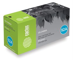 Лазерный картридж Cactus CS-C4092A (HP 92A) черный для HP LaserJet 1100, 1100a AiO, 1100axi AiO, 1100se, 1100xi, 3200, 3200m, 3200se, 3220 (2'500 стр.) - фото 8596