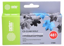 Струйный картридж Cactus CS-CLI481XXLC (CLI-481C XXL) голубой для Canon Pixma TR7540, TR8540, TS6140, TS8140, TS9140, TS704 (12 мл)