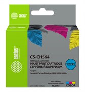 Струйный картридж Cactus CS-CH564 (HP 122XL) цветной увеличенной емкости для HP DeskJet 1000 J110, 1050 J410, 1051 J410, 1055 J410, 1510 All-in-One, 2000 J210, 2050 J510, 2054A J510, 3000 J310, 3050 J610, 3052A J611, 3054 J610 (18 мл)