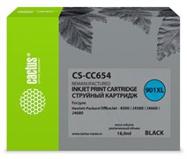 Струйный картридж Cactus CS-CC654 (HP 901XL) черный увеличенной емкости для HP OfficeJet 4500 series, 4500 G540a, 4500 G540g, 4500 G540n, J4524, J4535, J4580, J4624, J4660, J4680 (18 мл)