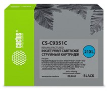 Струйный картридж Cactus CS-C9351C (HP 21XL) черный увеличенной емкости для HP DeskJet 3920, 3940, D1300, D1400, D1560, D2360, D2400, F300, F2100, F2280, F2290, F4172; OfficeJet 1410, 4300, 4352, J3680, J5520; PSC 1400, 1410 (20 мл)