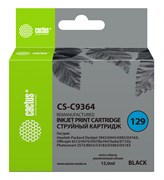 Струйный картридж Cactus CS-C9364 (HP 129) черный для HP DeskJet 5900, 5940, 6900, 6940, 6980, D4100, D4160; OfficeJet 6300, H470, K7100; PhotoSmart 2500, 2570, 8000, 8030, 8049, 8050, C4100, C4140, C4170, C4190, D5060, D5100 (15 мл)