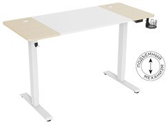 Стол Cactus CS-EDL-WWD столешница МДФ дуб молочный каркас белый, столешница 140x60 см