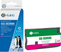 Струйный картридж G&amp;G GG-3ED68A (HP 712) пурпурный для HP DesignJet T650, T630, T250, T230, T210, Studio Plotter Printers (29 мл)