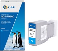 Струйный картридж G&amp;G GG-PFI320C (PFI-320C) голубой для Canon imagePrograf TM-200, 200MFP, 205, 300, 300MFP, 305 (300 мл)