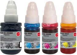 Чернила Cactus CS-GI-490SET (1х135 мл, 3х70 мл) голубой/пурпурный/желтый/черный набор для Canon PIXMA G1400, G1410, G1411, G2400, G2410, G2411, G3400, G3410, G3411, G4400, G4410, G4411