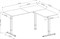 Стол для компьютера Cactus CS-EDXL-WWD угловой подъёмный столешница МДФ белый дуб каркас белый, длины сторон 140 и 160 см, глубина 60 см - фото 24221