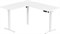 Стол для компьютера Cactus CS-EDXL-WWT угловой подъёмный столешница МДФ белый каркас белый , длины сторон 140 и 160 см, глубина 60 см - фото 24224